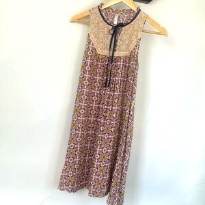 Lace collar flow floral dress💕